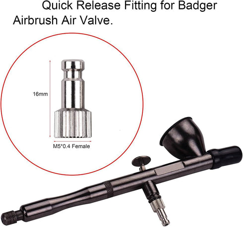 HUBEST Airbrush Quick Disconnect Coupler Release Fitting Adapter with 4 Male Fitting, 1/8" Male and Badger Paasche Aztec Airbrush...