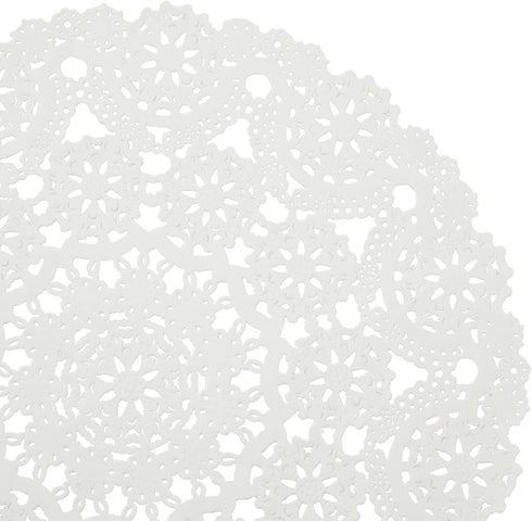 Juvale White Lace Paper Doilies for Tea Party Decorations - 12 in Round, White, 200 Pack Disposable Paper Placemats - Round Placemats...