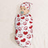 Love Hearts Dog Paw Print Newborn Swaddle Blankets Hat Sets Soft Baby Receiving Blanket Swaddle Sack for Baby Shower Infant Boy Girl Gift...