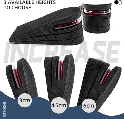 Height Increase Insole 3-Layer Air Cushion Heel Insert Lift Shoes Insole for Men and Women Invisible Elevator Adjustable Insoles...
