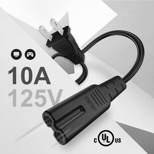TNP 2 Prong Power Cord NEMA 1-15P to IEC320 C7 Power Cable Replacement for PS5 & PS4, Power Cord for Xbox Series S/X, Xbox One S/X, Printers, Soun...