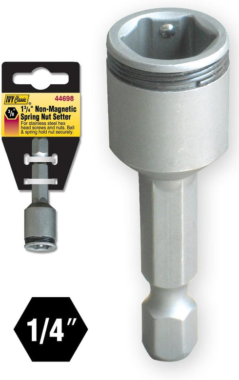 IVY Classic 44698 3/8 x 1-3/4" Non-Magnetic Spring Nut Setter, Impact Plus, 1/Card...