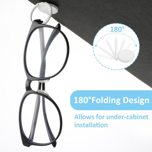 6pcs Adhesive Eyeglasses Holder,180°Folding design,Sunglasses Holder Wall,Eyeglass Holder for Protective Eyewear,Sunglasses Organizer Wall Desk Ca...