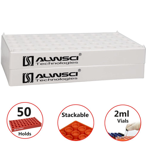 2PCS Autosampler Vial Rack, White, 12mm Multipurpose Vial Tray Holder Plastic for Lab 2ml Vial Storage by ALWSCI...