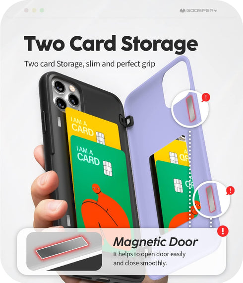 GOOSPERY Magnetic Door Bumper Compatible with iPhone 11 Pro Max, Wallet Case with Card Holder, Easy Magnetic Door Closure Protective Dual Layer Bu...