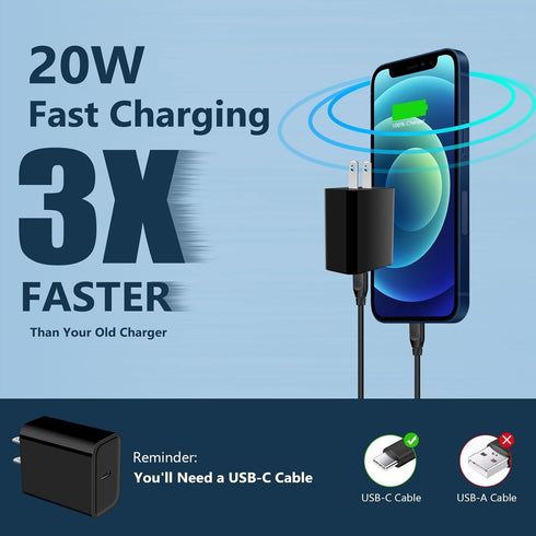 Type C Super Fast Charger Block Box Car Charger+6ft Android Charger USB C to C Cable Fast Charging for iPhone 15 Samsung Galaxy S24/A14/A54/S23 FE...