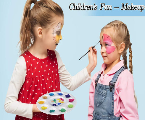 22 PCS Paint Tray Palettes for Kids, Plastic Paint Pallet with 10 Wells, Acrylic Artist Paint Tray Palette for Kids, Students to Acrylic Oil Water...