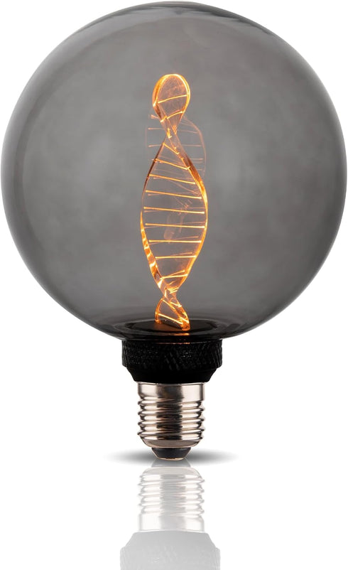 Globe Decorative LED Light Bulb, Oversized Round Dimmable Smoke RN(Retro&Novelty) G125/G40, Edison 3.5W 2200K 55LM Soft Warm Mood Lighting(Not Day...