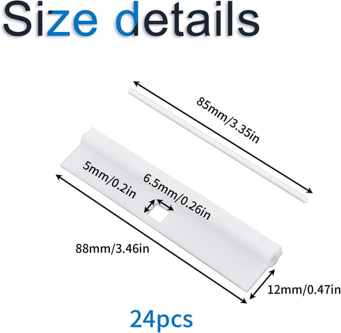 24pcs Vertical Blind Repair Vane Savers, Plastics Vertical Blind Repair Tabs, Vertical Blind Repair Clips for Vertical Blinds Replacement Slats, W...