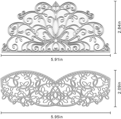 Metal Embossing European Lace Cutting Dies and Lace Die Cuts for DIY Crafts, New Year, Wedding, Valentine's, Present Greeting Cards Albums...
