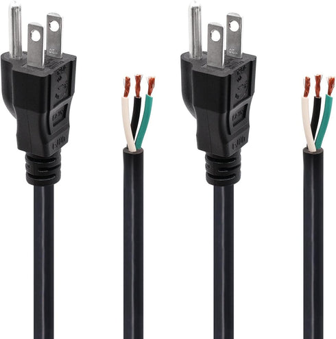 2Pack Power Cord Replacement?6.46Ft Cable 110V 115V 120V 300V Pigtail for Appliance, NEMA 5-15P Plug US SJT 18AWG (18/3)...