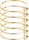ALEXCRAFT Wholesale 6PCS 14K Gold Stainless Steel Bracelet Bangle Open Blank Wire Charm Bangle Bulk for Jewelry Making...