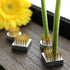 Wazakura 4PCS Mini Ikebana Kenzan Japanese Flower Holder, Made in Japan, Floral Arranging Pin Frog, Round Square - 1"(24mm) Brass...