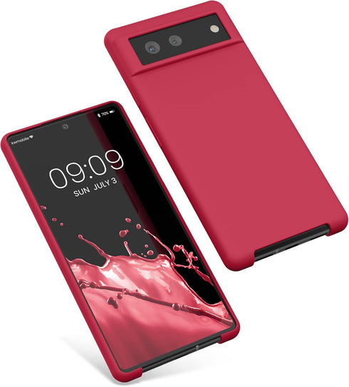 kwmobile Case Compatible with Google Pixel 6 Case - TPU Silicone Phone Cover with Soft Finish - Sweet Cherry...