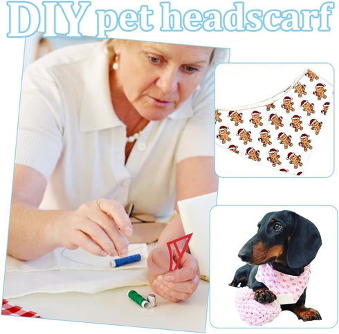 OLYCRAFT 5Pcs 5 Sizes Dog Bandana Sewing Template Set Small Reversible Sewing Quilting Acrylic Quilting Template Stencil Template Cutting Ruler fo...