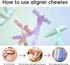 HEMILAB® 4 Pack Aligner Chewies, Handheld Cute Aligner Chompers, Compatible with Invisalign Braces, Aligners, Retainers...