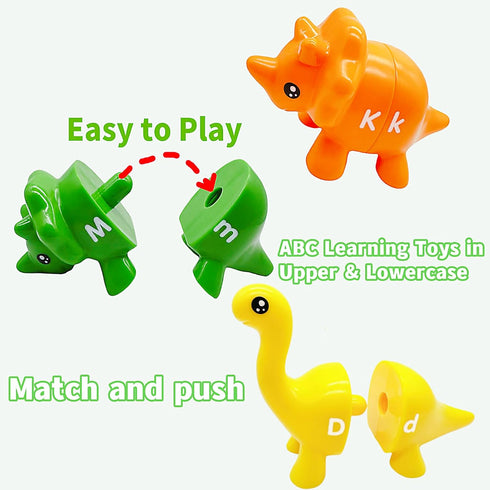 Alphabet Matching Dinosaur Toys,13 Dinos - 26 Letters,Preschool Activities Montessori Fine Motor Toys,Gifts for 18 Months 2 3 4 Year Old Boys Girl...