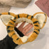2Pcs Lovely Tiger Print Headbands Soft Plush Washing Face Facial Mask Skincare Makeup Hair Bands Elastic Spa Shower Yoga Sports Headband Headwraps...