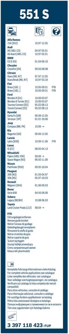 BOSCH 3397118423 Twin Spoiler Original Equipment Replacement Wiper Blade - 22"/20" (Set of 2)...