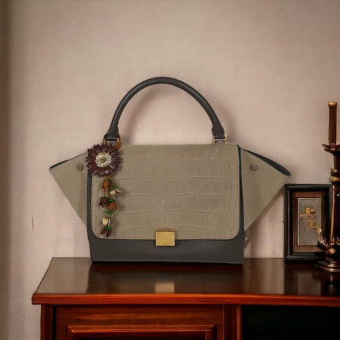 Flower Keychain Purse Tassels Charms Women Handbags Designer Bag Accessories Keyring Decor Sunflower Key Ring 8'' Long (Brown)...