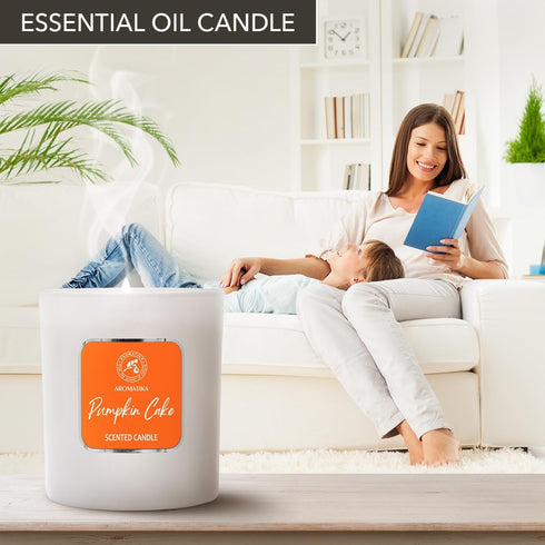 Scented Candle Pumpkin Cake - Soy Wax 6.8 Oz - Home Scented Candle - Aromatherapy Candle - Relax Scent - Air Freshener - Glass Candle Gift - Idea ...