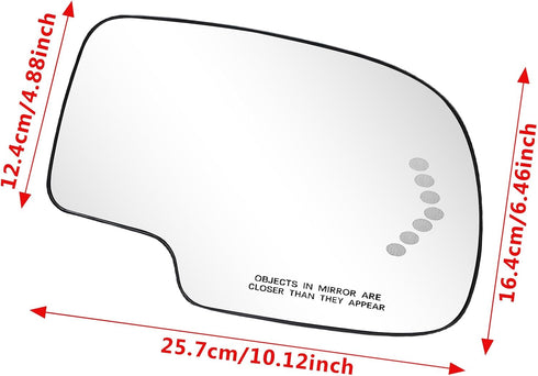 Passenger Side Mirror Glass Replacement for 2003-2006 Chevy Silverado GMC Sierra Tahoe Yukon Suburban Avalanche Cadillac Escalade, Heated Exterior...
