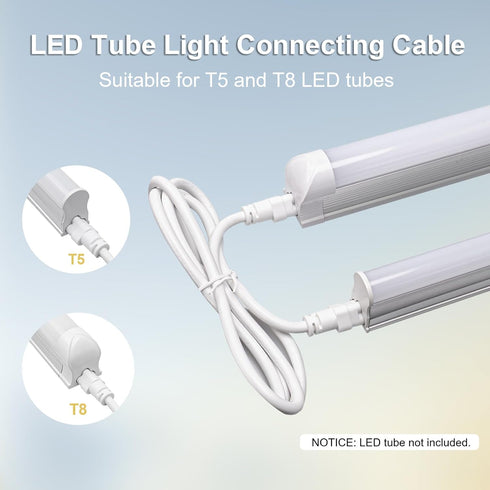DiCUNO T5 T8 Tube Light Extension Cords 4.9FT, Female to Female Double end 3 Pin LED Tube Connector Cable, Power Extension Wire for LED Integrated...