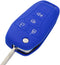 Silicone Rubber Key Fob Cover Protector for Ford Fusion Explorer (Flip Key) N5F-A08TAA 164-R7986 5924003 4 Button Remote Control...