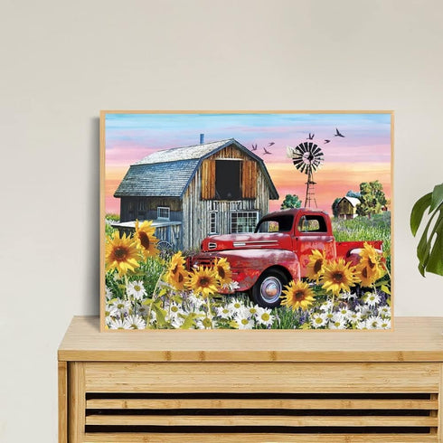 BOMUVI Paint by Number for Adults Beginner Paint by Numbers for Adults Farm Paint by Number Kits Acrylic Painting Paint by Number Kits on Canvas P...
