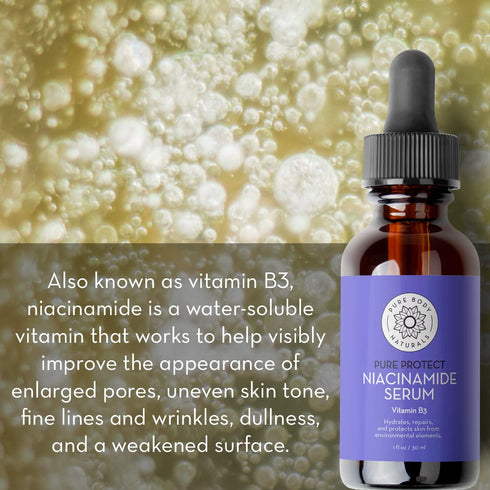 Pure Body Naturals Facial Serum - Hyaluronic Acid Serum, Retinol Serum, Vitamin C Serum, and Vitamin B3 (Niacinamide) Serum - A Perfect Serum Gift...