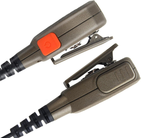 Two Way Radio Shoulder Mic Remote Speaker Microphone with 3.5mm Audio Jack for Motorola ht750 ht1250 Walkie Talkie (Coffee), RE026...