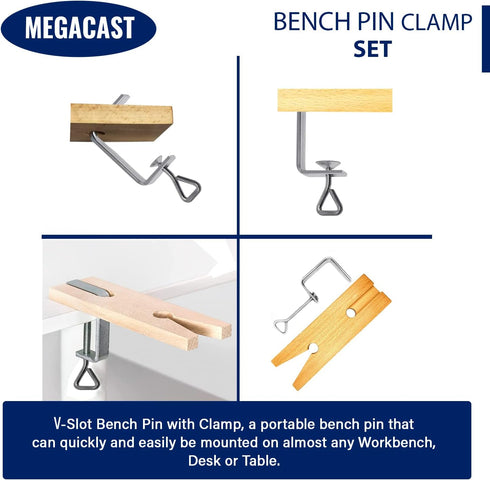 V-Slot C-Clamp Bench Pin Clamp Mount On Table Workbench Jewelers Tool...