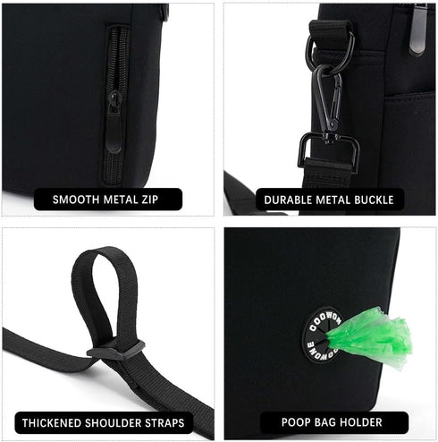 COOWONE Dog Treat Pouch,Drawstring Dog Training Pouch Bag with Shoulder Strap Phone Pocket Poop Bag Dispenser | Pet Treat Training Bag for Treats,...