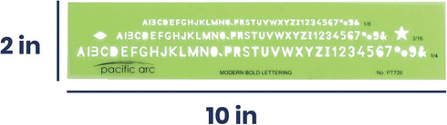 Pacific Arc Modern Bold Lettering Template Guide, with 1/8 to 1/4 Inch Letters...