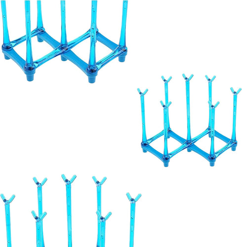 Retractable Cup Drying Rack, Drinking Glass and Sports Bottle Drainer Stand, Plastic Bag Dryer and Mug Tree for Kitchen Countertop...