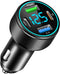 66W USB C Car Charger 4 Port Car Charger Adapter with 30W PD, 3.1A Aluminium Alloy Car Cigarette Lighter USB Charger with LED Voltmeter Compatible...