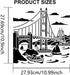 Golden Gate Bridge Stencil 11.8×11.8inch Large Bridge River Boat Stencil Reusable Cityscape Silhoutte Drawing Template with Paint Brush for Art Cr...
