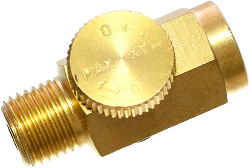 Quickun Pneumatic Brass In-Line Air Flow Regulator Valve, 1/4" NPT Male & Female, Air Pressure Compressor Tool...