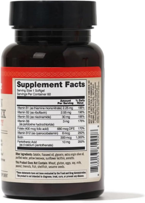 NatureWise Vitamin B Complex for Women and Men - with Folic Acid Biotin B1 B2 B3 B6 B12 - Support Cellular Energy & Mental Clarity - Gluten Free, ...