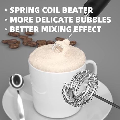 Milk Frother Handheld, Electric Milk Frother for Coffee, Coffee Frother Electric Whisk Drink Mixer for Lattes Milk Coffee Cappuccino Frappe, Cold ...