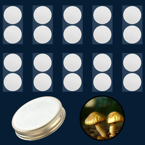 Mushroom Growing Supplies 0.25 ?m - 20Pcs 84mm Filter Filter Disc Mushroom, Membrane Filter Sticker, Mycology Supplies, Applied Under Wide Mouth J...