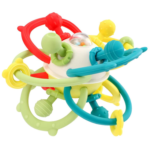 Baby Teething Toys Montessori Toys Food-grade Silicone Teether for 6-12 Months Baby Toys 0-6 Months Infant Sensory Toys Rattle 12-18 Months 1 Year...