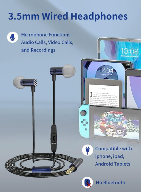 Kbear Little Q Earbuds Wired Headphones Metal Earbuds in-Ear Earphones Lightweight Bass Driven Computer Headphones Sound Compatible with iPhone an...