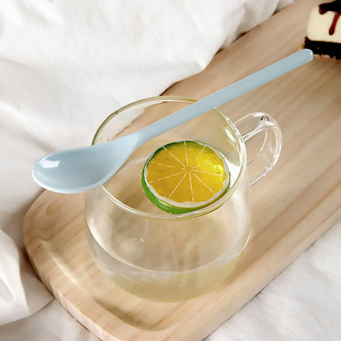 5Pcs Melamine Long Handle Mixing Spoon 7.2 Inch, Coffee Spoons Colorful Plastic Latte Machiatto, Tall Iced Tea, Ice Cream Sundae, Cocktail, Hot Ch...