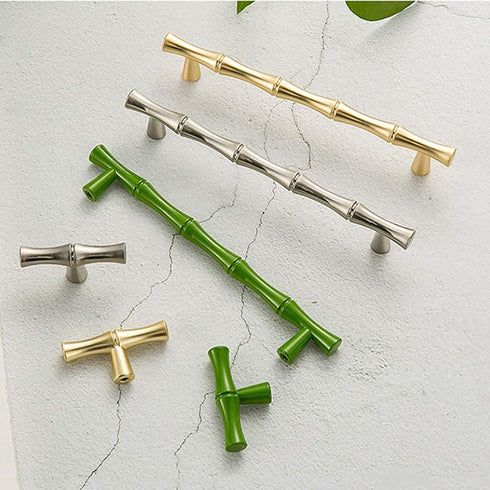 6Pcs Bamboo Shape Solid Zinc Alloy Cabinet Knobs Handles, Dresser Drawer Cabinet Cupboard Closet Door Pulls Decorative Furniture Accessories Knobs...