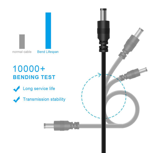 LANMU USB to DC Power Cable, DC 5V Power Cord Charging Cable with 9 Adapters (6.4 * 4.4mm, 6.3 * 3.0mm, 5.5 * 2.5mm, 5.5 * 2.1mm, 5.5 * 1.7 mm, 4....