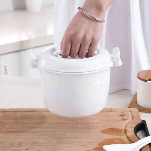 UPKOCH rice cooker plastic microwave cookware small non-stick pot microwave veggie steamer rice maker microwave rice cookware pasta cooker micro v...