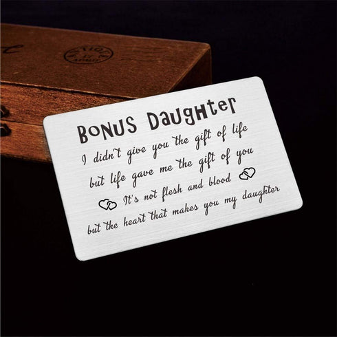 FALOGIJE Stepdaughter Gifts from Stepmom Stepdad, Daughter In Law Birthday Card, Step Daughter Proposal Gifts, Daughter In Law Wedding Gift, Chris...