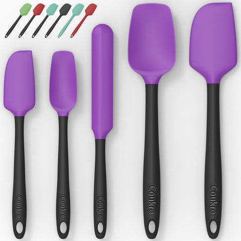 Silicone Spatula Set of 5,High Temperature Resistant, Food Grade Silicone, Dishwasher Safe, for Baking, Cooking (Purple)...