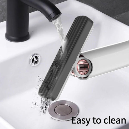 3 Sponge and 1 Handle Portable Mini Mop for Small Spaces, Desktop Self-Squeeze Mini Mop with Strong Absorbent Cleaner Sponge, Wet and Dry Use for ...